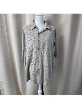 Summa Men's Beige Patterned Dress Shirt Size XXL
